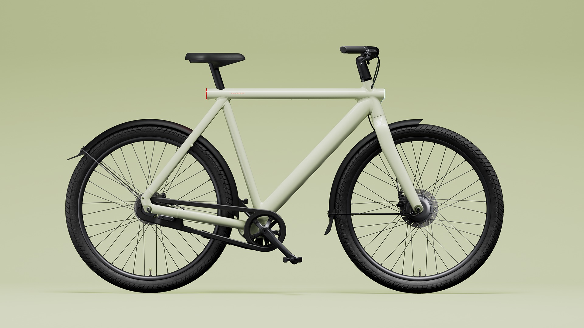 VanMoof S4 in Foam Green, full side profile