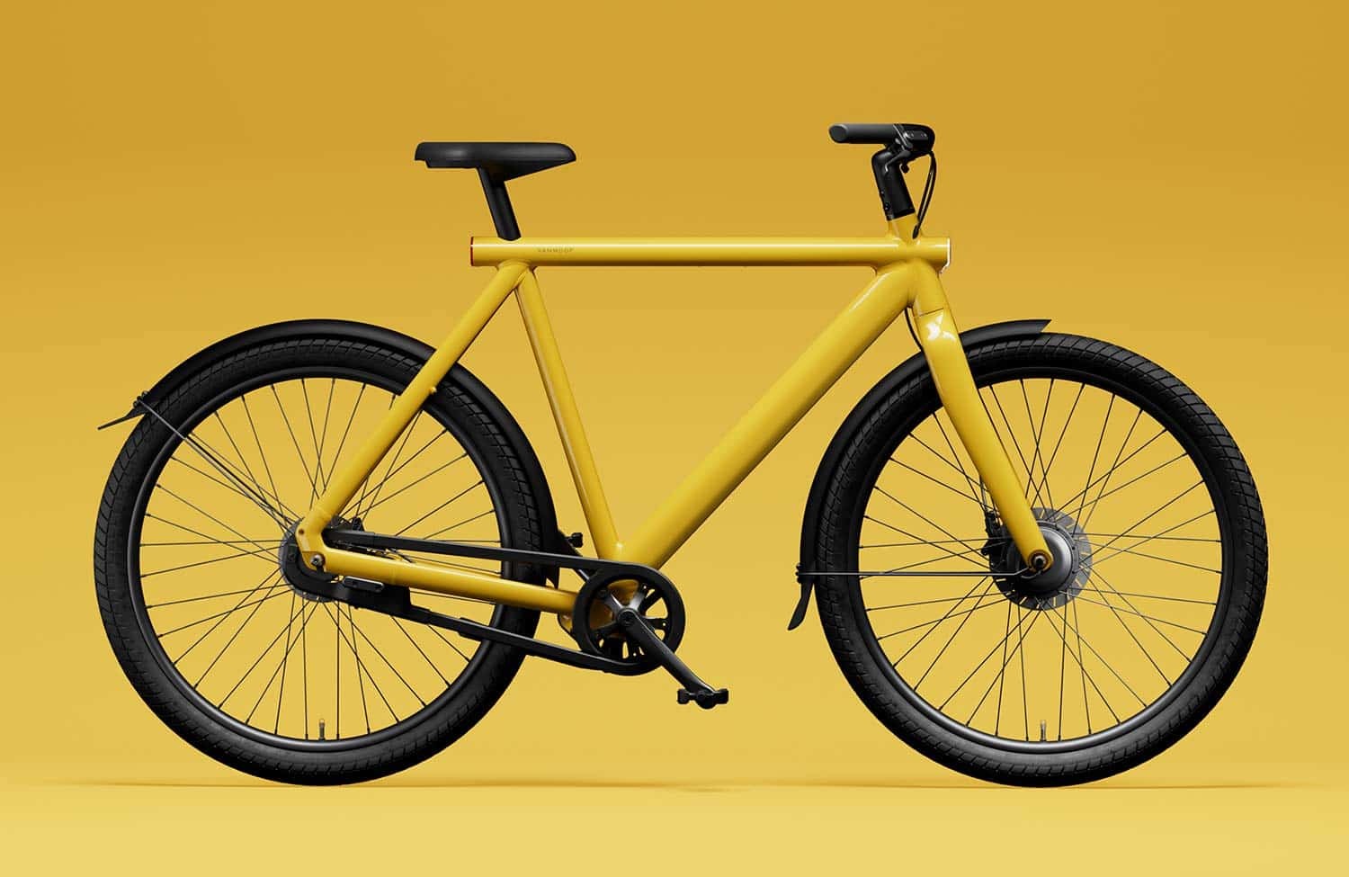 VanMoof S4 in Sunbeam Yellow, full side profile
