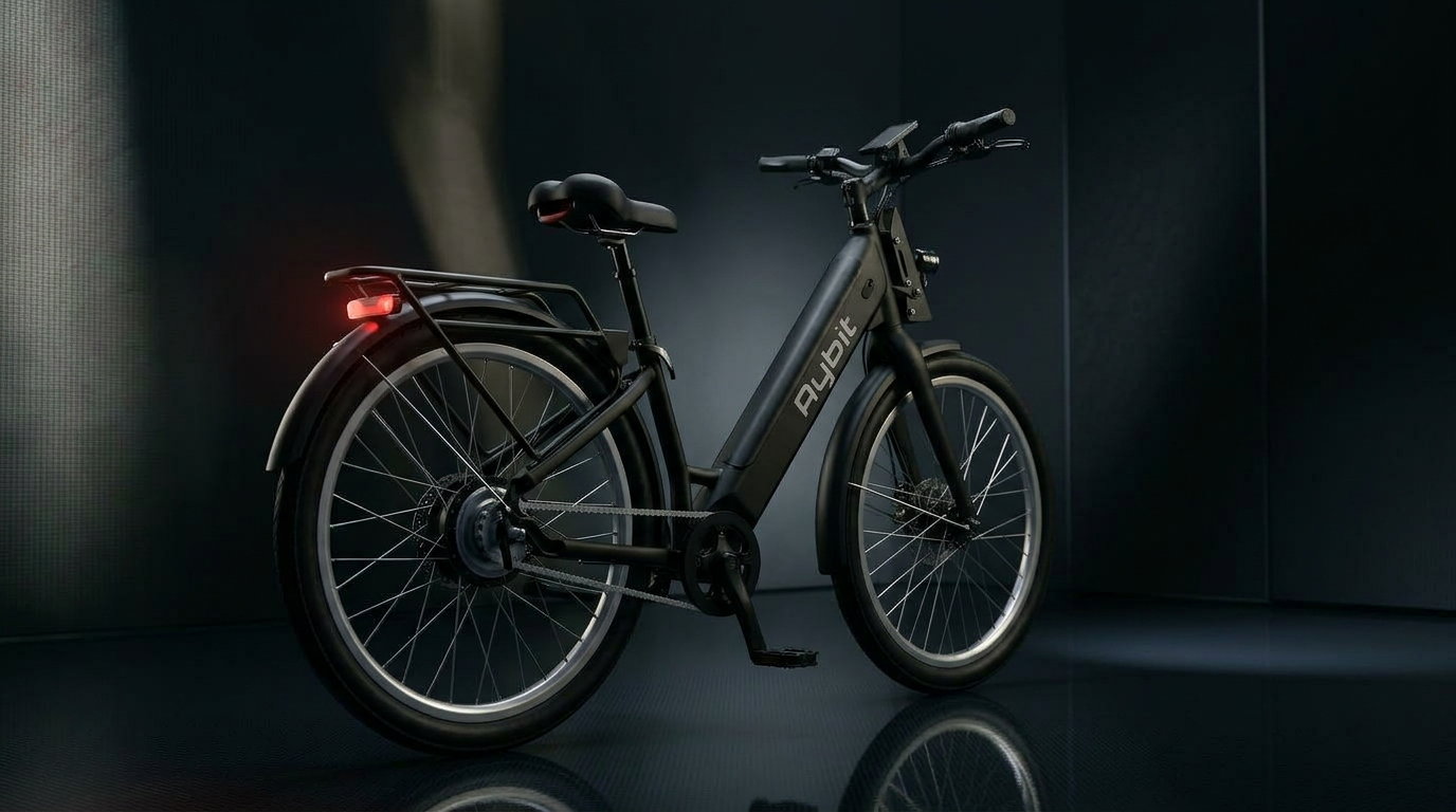 Rybit e-bike with integrated front-wheel lock and GPS